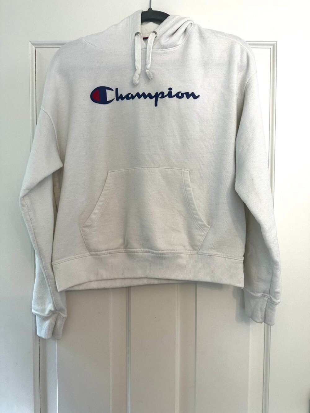XS White Champion Logo Hoodie